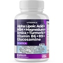 Sciatic Nerve Health Support - Sciatic Nerve Supplement Kapseln mit Folsäure, Pea, Glucosamin, MSM, Vitamin B Complex, Alpha Lipoic Acid 300mg – 60ct – Made in USA