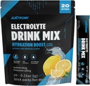Extreme Electrolyte Drink Mix mit Natrium 60mg, Kalium 200mg, Taurine - Hydration Powder, Zero Sugar, Zero Caffeine, Non GMO, Zero Gluten, Low Calorie, Lemon Flavor (20 Packungen, 20 Tage Versorgung)