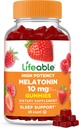 Lebensfähiges Melatonin 10mg – Great Tasting Natural Flavor Gummy Supplement – Gluten Free Vegetarian GMO-Free Chewable – für Hilfe Einschlafen und Einschlafen – für Erwachsene, Mann, Frauen – 60 Gummis
