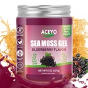 (8 OZ) Sea Moss Gel Organic Raw Elderberry Flavored Irish Seamoss Men Women Natural Vegan 102 Vitamine und Mineralien Wild Harvested Non-GMO Immune Defense Booster Lung Thyroid Digestive Unterstützung