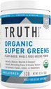 Truth Nutrition Super Greens Powder - Bio Green Superfood Pulver Energie &amp; Immunität, Gesunde Verdauung für Männer & Frauen, Green Supplement Smoothie Powder Mix (Unflavored)