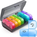 ZIKEE Wöchentliche Pille Organizer 2 Mal am Tag mit Gleich-Side-Öffnung Design, AM PM Pille Box 7 Tag mit 7 abnehmbaren Pillen Cases für Reisen, große Pille Halter für Medikamente, Vitamine und Fischöle