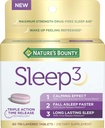 Nature’s Bounty Sleep3 Melatonin 10mg, Maximale Stärke 100% Drug Free Sleep Aid, Diät-Ergänzung, L-Theanine & Nighttime Herbal Blend Time Release Technology, 60 Tri-Layered Tablets
