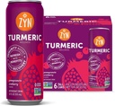 ZYN Turmeric Wellness Drink (6 Pack), Granatapfel Cranberry Flavored Turmeric Curcumin Getränk mit schwarzem Pfeffer, kein hinzugefügter Zucker, Low Carb & Low Calorie Getränk, Clean Alternative
