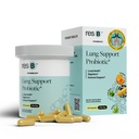 resB Lung Support Probiotic Supplement - Lung Health Supplement für Raucher, Gut Health, Immun- & Verdauungsunterstützung, Atemschutz, Heilige Basilikum & Kurkuma, Klinisch getestet - 60 Kapseln