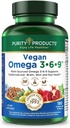 Reinheitsprodukte Vegan Omega 3-6-9 Formel - “5 in 1” Essential Fatty Acid Complex - Scientifically Formulated Plant-Based Omega 3 6 9 Essential Fatty Acids (EFA) - 3 Month Supply - 180 Softgels