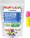 XPRS Nutra Größe 4 Leere Kapseln - 100 Count Small Leere Gelatin Kapseln - Pillen DIY Kapsel Füllung - Fillable Pure Bovine Pill Gel Kapseln für Do-It-Yourself Ergänzungen (Multi Color)