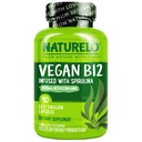 NATURELO Vegan B12 - Methyl B12 mit Bio Spirulina - Hohe Potenz Vitamin B12 1000 mcg Methylcobalamin - Unterstützt gesunde Stimmung, Energie, Herz und Augengesundheit - 90 Kapseln