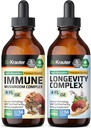 BIO KRAUTER Immune Pilz Tinktur 4 Fl. Oz. & Langlebigkeit Tinktur 4 Fl. Oz.