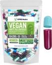 XPRS Nutra Größe 0 Leere Kapseln - 500 Graf Leere Vegan Kapseln - Vegetarische Pillen - DIY Gemüse Kapsel Füllung- Veggie Pillen Kapseln für Do-It-Yourself Ergänzungen (Multi Color)