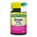 Spring Valley Fer sous forme de comprimés de sulfate ferreux Complément alimentaire, 27 mg, 250 Compte + 1 Mini Pill Container (Color Varies)