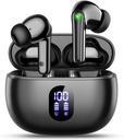 Wyness Wireless Earbuds Bluetooth 5.3 Ear Buds, Hi-Fi Stereo Bass Ear Buds con 48H Playtime & LED Display, Lightweight in-Ear Headphones con Mic, IPX7 Impermeabile, Touch Control per iPhone