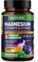 Magnesium Complex 500mg - 5 Formen von Magnesium Glycinat, Citrat, Malat, Oxid & Aquamin mit 72 Spurenmineralien - zur Absorption verkapselt - Ergänzung für Muskel, Nerve, Herz & Schlaf (180 Kapseln)