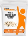 BulkSupplements.com Weißes Nierenbohnen-Extrakt-Pulver - Weißes Nierenbohnen-Pulver - Kräuter-Ergänzung - Glutenfrei, 1,5g pro Servierung, 250g (8,8 oz) (Pack mit 1)