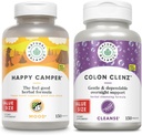 Natural Balance Happy Camper und Colon Clenz Bundle - Feel-Good Mood Support Plus Kräuter Colon Cleanse und Detox - 60-Day Garantie - 75/150 Servierungen, 150/150 VegCaps