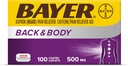 Bayer Back & Body Extra Strength Aspirin, 500mg beschichtete Tabletten, schnelles Relief auf der Website des Schmerzes, Schmerzlinderung mit 32,5mg Koffein, 100 Zähler