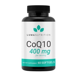 Luma Nutrition CoQ10 400mg Softgels - High-Absorption Coenzym Q10 - Co Q-10 200mg / 400mg pro Servierung - Herzgesundheit - 60 Liquid Softgels