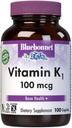 Bluebonnet Vitamin K1 100 mcg unterstützt Knochengesundheit - Phyllochinon Crystalline Vitamin K Supplement - Non-GMO, Kosher Zertifiziert, Glutenfrei, Dairy-frei - 100 Vegan Caplets