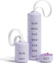 Betife niedliche Pille Organizer, niedliche wöchentliche Pille Box für Reisen, niedliche tägliche Pille Fall 7 Tag, mit 7 großen stapelbaren Komponenten, stabile ABS Pille Halter für Vitamin Supplement Medizin (Purple)