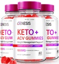 rize labs - Genesis Keto Keto+ACV Gummis, Beilage für erhöhte Gewichtsverlust, Alle natürlichen Extreme 2000mg Gummis (180 Gummi)