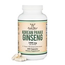 Ginseng Capsules (Korean Red Ginseng Extract, Panax Ginseng 10% Ginsenosides) (4 Month Supply) 240 Vegan Capsules - 1000mg pro Servierung für Stimmung, kognitive Funktion und Energieunterstützung von Double Wood