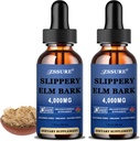 Organic Slippery Elm Liquid Drops (2 Pack) - Slippery Elm Bark Tincture Extract for Digestive Health, Vegan, Alkohol & Sugar-Free, Natürliche Antioxidantien, schnelle Absorption, Non-GMO Supplement