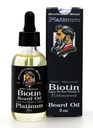 Platinum Bartöl für Männer – Natürliches Biotin Enhanced Beard Growth Oil - Argan & Vitamin E – Erweicht und kontrolliert – Bart Wachstumsöl für Männer - Spiced Vanilla Scent (2oz – Paket von 1)