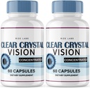 rize labs (2 Pack) Klare Crystal Vision Ergänzung, Klare Crystal Vision für Blurry Eyes, ClearCrystal Vision, um gesunde Augenfunktionen zu unterstützen, Klare Crystal Vision Formel Bewertungen (120 Kapseln)