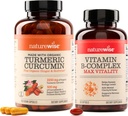 NatureWise Curcumin Turmeric 2250mg & Vitamin B Complex für Damen und Herren - 150 Softgels Cellular Energy Mental Clarity Support