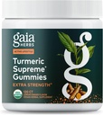 Gaia Herbs Turmeric Supreme Extra Strength Gummis - Unterstützt Quellungshilfe, um einen aktiven Lebensstil zu erhalten - Lemon Ginger Flavor - 120 Vegan Organic Gummies (40-Day Supply)