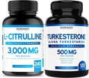 L Citrulline Supplement (240 Count) L Arginine & Nitric Oxide - Stamina, Endurance, Performance for Workouts and Turkesterone (120 Count) Athletic Performance & Muscle Mass Support - Vegan & USA Made