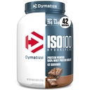 Dymatize ISO100 Whey Protein Pulver Isolieren, Fudge Brownie, 25g Protein, 3 Pfund, 5.5g BCAAs, Weniger als 120 Cal., Glutenfrei, 1g Fett, 1g Zucker, 2g Carb (42 Servierungen)