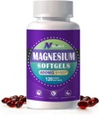 Magnesium Supplement Softgels, einfache Absorption Magnesium Glycinat Gel Kapseln 400mg mit D3 & K2, hohe Bioverfügbarkeit Magnesium für Schlaf- & Kalorien-Unterstützung, Nervös, Muskel- & Knochen Gesundheit