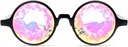GloFX Black Kaleidoscope Glasss | Plastic Frame Diffraction Glasss with Glass Crystal Lens | 3D Prism Rainbow Effect | Great EDM, Concert e Rave Accessori
