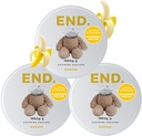 END. Koffein Pouches: 75mg Natural Energy Boost, 12 natürliche Aromen, Tabak und Nikotin freie Pouche, On-the-Go Energy, Zero Sugar, 15 Kaffee Pouches Per Can (Pack mit 3, Banana)