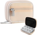 Pille Case Weekly Reisen Pille Organizer für Geldbeutel mit abnehmbaren 7 Tage Pille Box Premium Neopren Pille Container für Reise Geldbörse Zubehör, Vitamin, Ergänzung, Kleine Stücke Arrangement-Cream Gelb