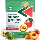 Best Tasting Super Greens Powder mit 40+ Superfoods – Delicious Daily Green Powder mit Vitamin B12, Zink, Vitamin C, Magnesium & Calcium – Green Juice Superfood Mix - Peach Flavor