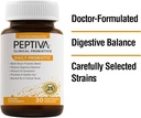 Peptiva Daily Probiotic, 25 Billion CFU, Multi-Strain Probiotics, Lactobacillus Acidophilus, Bifidobacterium, Digestive Support Supplement - 30 Count