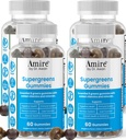 Amire von Dr. Awan Super Greens Gummis, Fruits & Veggies Supplement, Green Superfood für Immunität, Stoffwechsel, Liver Function & Nervous System, Essential 8 Greens, 240ct, 4-Monats-Versorgung