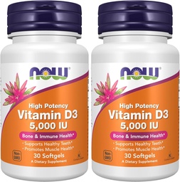 Jetzt Vitamin D-3 5000 IU - 30 Softgels (Pack von 2)