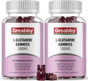L Glutamin 1000mg Gummie - Muskelentlastung & Immununterstützung, Aminosäureergänzung mit Magnesiumglyccinat, Vegan & Non-GMO, Glutenfrei (120 Count)