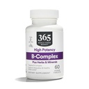 365 Valore giornaliero, B Complex Hi Potency w/ Supporto erbe, 60 ct