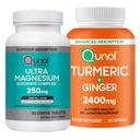 Magnesium & Kurkuma: Magnesium Glycinat Complex, 250mg, 90 Kapseln & Kurkuma, 2400mg, 105 Kapseln