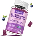 Glucosamin Chondroitin Gummi, extra Stärke Glucosamin Chondroitin MSM mit Elderberry & Turmeric, Joint Health, Flexibilität, Antioxidans, Immune für Erwachsene - 60 Blueberry Flavored Gummies