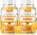 Softbear Potassium Citrate 1000mg, Sugar Free Potassium Gummis für Erwachsene unterstützen Leg Cramps & Muskel Gesundheit High Potency Potassium Supplement Gummis Orange Flavor 120 Count