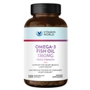 Vitamin World Triple Strength Omega 3 Fish Oil 1360 mg Supplement, 950 mg Active Omega-3 Fettsäuren mit EPA & DHA, unterstützt Herz, Gehirn & Gelenke Gesundheit, Glutenfrei, 120 Softgels, 4 Monate Versorgung