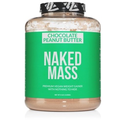 NAKED Vegan Maß - Schokolade Peanut Butter - 1.290 Kalorien, nichts Künstliches, Alle Natürliche Schokolade PB Gewicht Gainer Protein Pulver, Non-GMO, Soy & Gluten Free - 8LB Bulk - 11 Servierungen
