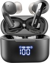 Écouteurs sans fil TOZO T20 Casque Bluetooth 48.5 Hrs Temps de jeu avec affichage numérique LED, IPX8 étanche, double appel Mic bruit annulant 10mm haut-parleurs large gamme avec boîtier de recharge sans fil