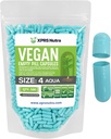 XPRS Nutra Größe 4 Leere Kapseln - 500 Zähler kleine leere Vegan Kapseln - DIY Gemüse Kapsel Füllung - Füllbare Do-It-Yourself Veggie Pillen Kapseln für Ergänzungen (Aqua)