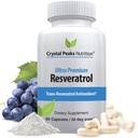 Integratore di resveratrolo naturale al 100% - Supporti Trans-Resveratrolo Aging - Integratore di antiossidanti Promuove Sistema immunitario & Supporto misto (60 capsule)